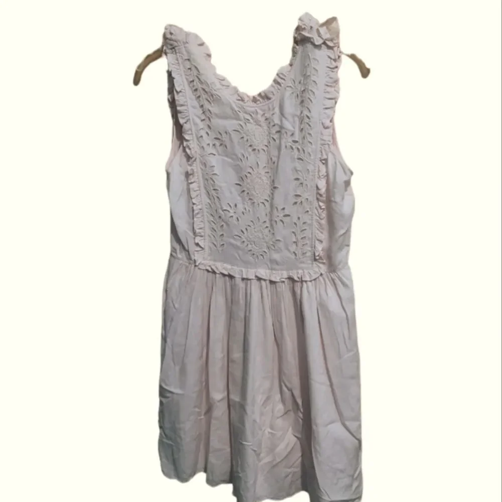 Paul & Joe Sister Pink Fiorella Sleeveless Ruffle Lace Front Dress Damaged - Picture 3 of 9